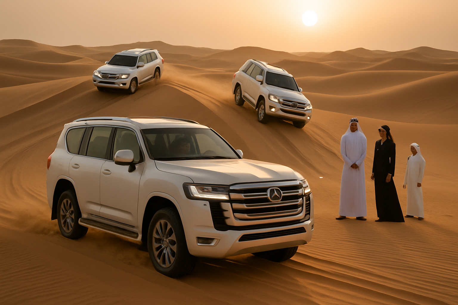 Luxury desert safari adventure in Dubai with 4x4 vehicles
